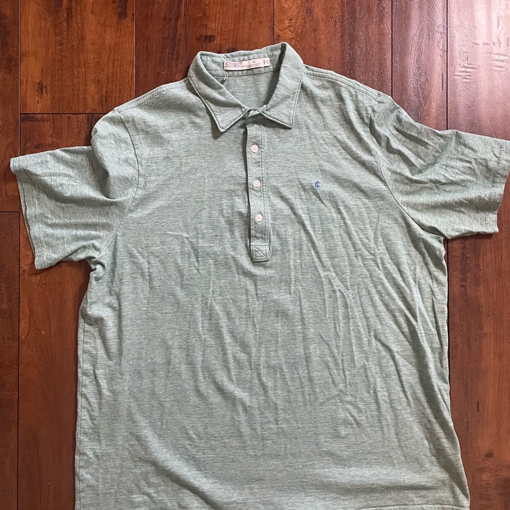Criquet XL Green Polo Shirt short sleeve XL golf stretch performance